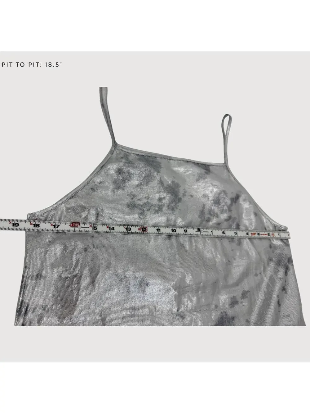 Norblack Norwhite Metallic Slip Dress Silver M - Picture 6 of 9